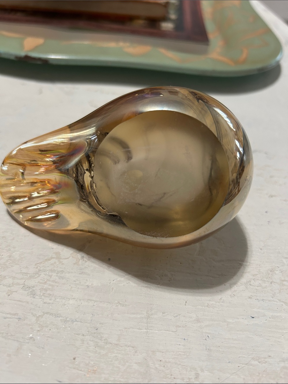 Amber Glass Bird Paperweight - Picture 5 of 5